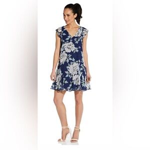 Adrianna Papell‎ Floral Chiffon Shift Dress